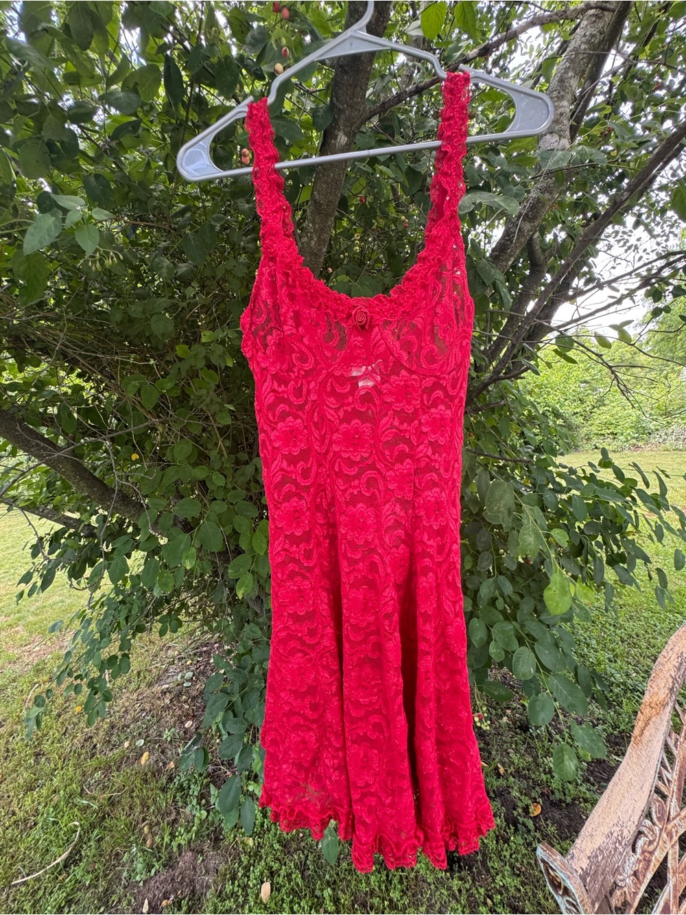 Fashion Bug Red Lace Chemise Slip